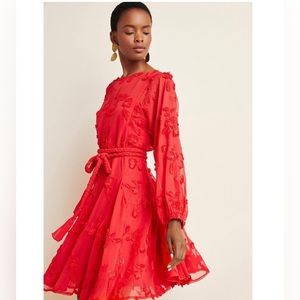 Anthropologie Mare Amal Textured Embroidered Mini Dress / Size Medium